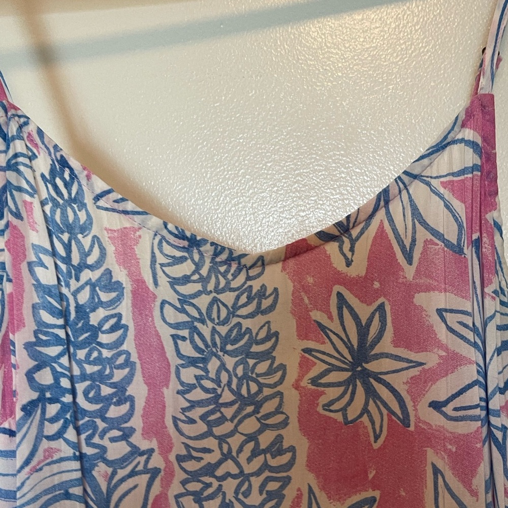 Anthropologie Pink and Blue Floral Mini Dress - Picture 6 of 8
